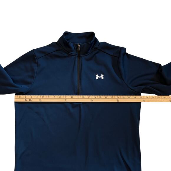 Under Armour Sweatshirt Mens Large Blue Loose 1/4 Zip Fleece Lined Performance - Picture 9 of 10